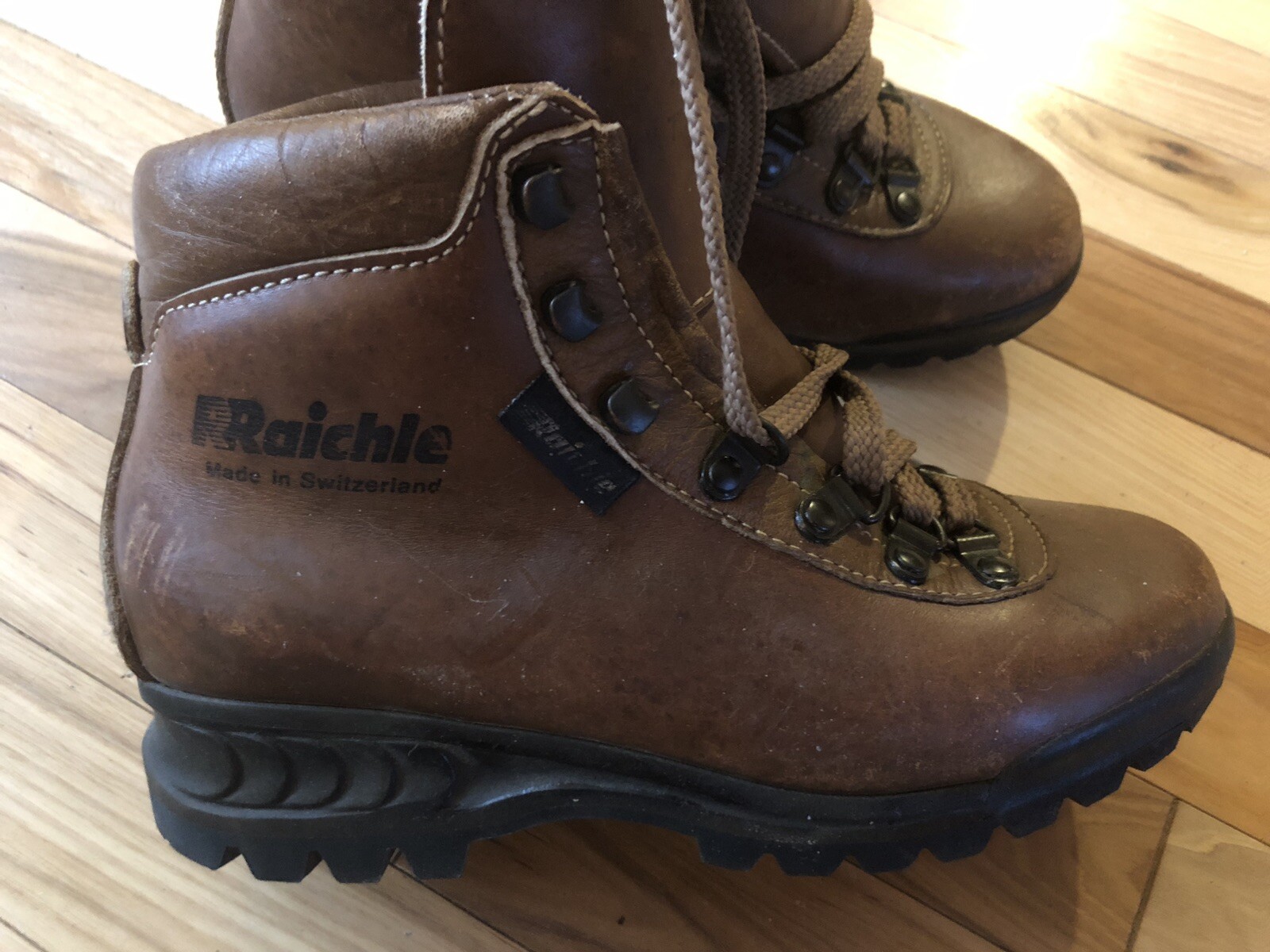 RAICHLE VINTAGE LEATHER MOUNTAINEERING/HIKING/TRAIL BOOTS SZ 5 1/2 M