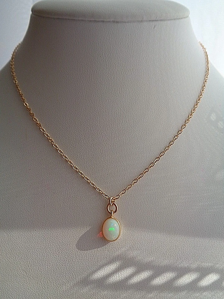 Halskette Opal Anhänger 14K Gold Filled Gold Kette Opal Opal Kette - Bild 2 von 4