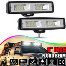 2pcs 6 48w Led Work Light Bar Flood Spot Pods Offroad Atv Suv 4wd Driving Truck