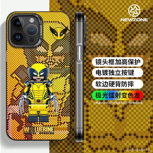 Deadpool Wolverine Apple 15/14/13 Promax Laser Anti Drop iPhone 12 Case - Picture 11 of 30