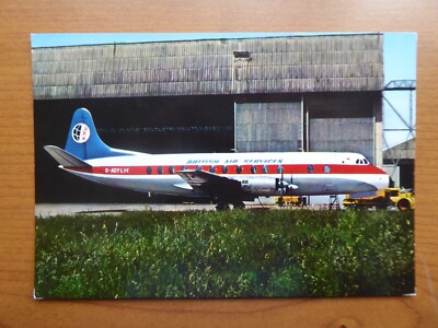 BKS BRITISH AIR SERVICES VICKERS VISCOUNT 806 G-AOYL POSTCARD