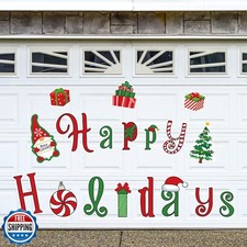 Whaline Christmas Garage Decoration Magnets - Happy Holidays Refr
