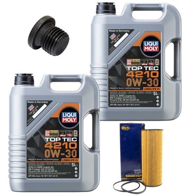 Motoröl Filter Set 4210 0W-30 10 Liter + Schraube für Audi Q7 VW Touareg 4.2