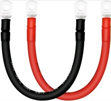 2 AWG Battery Cables with Terminals, 2PCS Copper Battery Cables with 5/16...