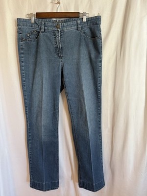 Gerry Weber Women s Denim Blue Medium Wash Jeans 14 Hemmed Straight Minimal