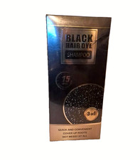 Black Hair Dye Shampoo 3-in-1 Instant Gray Coverage 15 Minutes Natural Black New