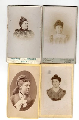 cdv femmes,portraits en buste mode coiffe circa 1860-70 - Photo 1/4