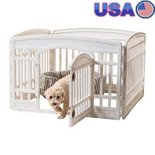 Durable 24 Inch 4-Panel Pet Playpen W/ Door Small Dogs Puppies Secure Easy Setup