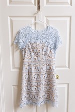 Nordstrom Eliza J Stunning Back Zip Formal Cocktail Party Dress Blue Lace Size 6