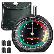 Tire Tread Depth Gauge Dial Type Gauge Reads in 1/32" for Wear, Professional