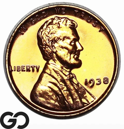 1938 Lincoln Cent Wheat Penny RED PROOF, Premium Quality Superb Gem PR++ RD