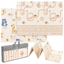 Tapis de jeu pliable double face XXL Malplay tapis à ramper 150 x 200 cm...