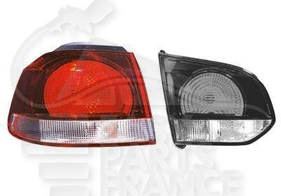 Feu arrière-gauche extérieur rouge pour Volkswagen Golf 6 GTI et GTD de 2009
