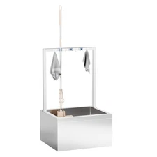 Stainless Steel Floor Mop Sink, Mop sink with Cleaning Tool Rack | 19" x 22" ...