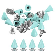 50 Set Cone Spikes Studs 7x10mm Studs and Spike Screw Back Rivet Green
