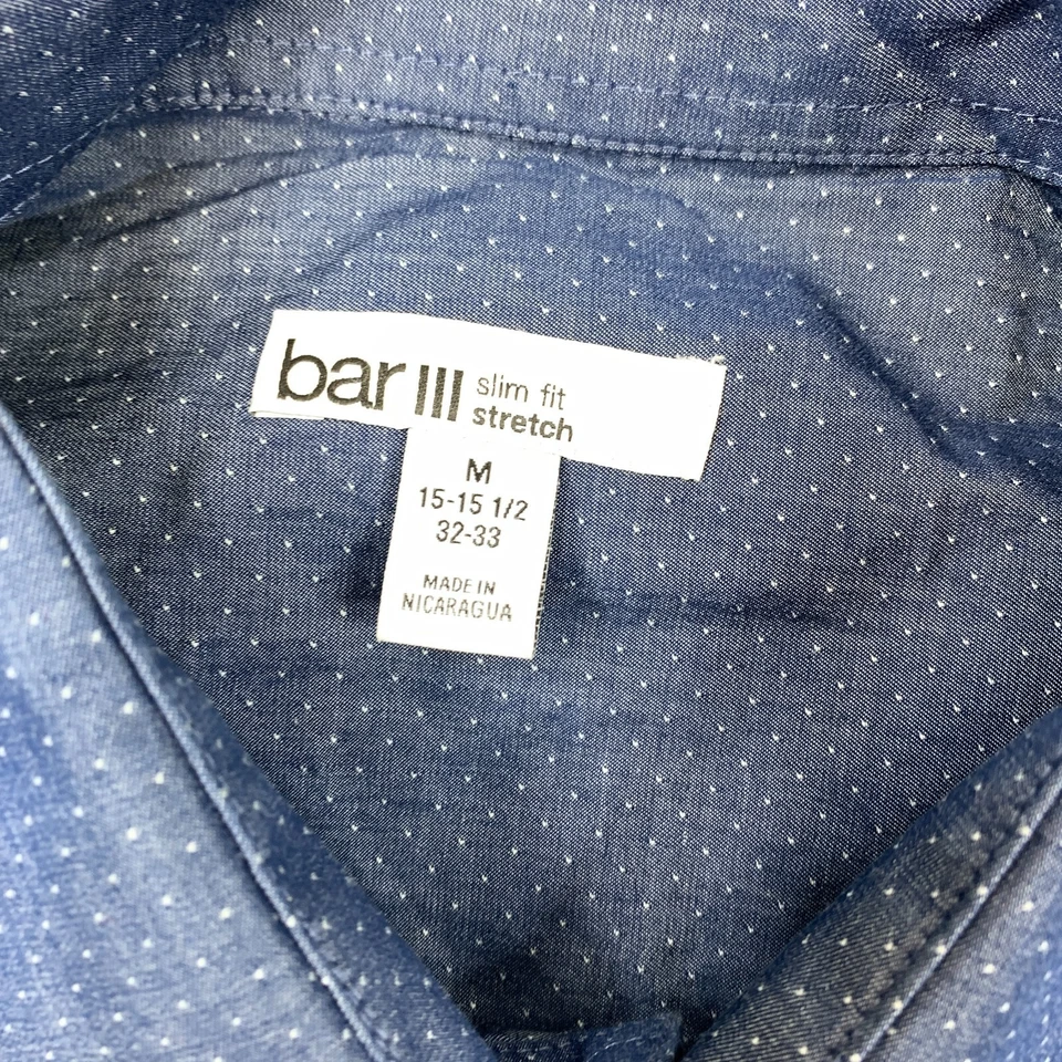 Camisa social Bar III slim fit elástica masculina manga longa 15-15.5 pontos azuis - Imagem 3 de 4