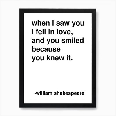 When I Saw You I Fell In Love Shake Gerahmtes Wandbild Poster Leinwanddruck Bild