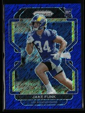 Jake Funk 2021 Panini Prizm #402 Blue Shimmer Prizm #/25 Rookie Los Angeles Rams