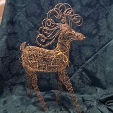 Metallic Gold Reindeer Figurine Metal Christmas Indoor/Outdoor Decor