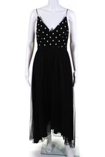 Adrianna Papell Womens Polka Dot Bodice Gown Size 4