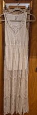 Forever 21 Lace Dress cream white  long  medium 