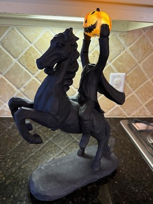 Spooky Night 19in LED Headless Horseman With Jack-O-Lantern Halloween Decor