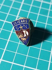 Vtg Sons Of Norway Logo 25 Years  Gold Tone Lapel Pin