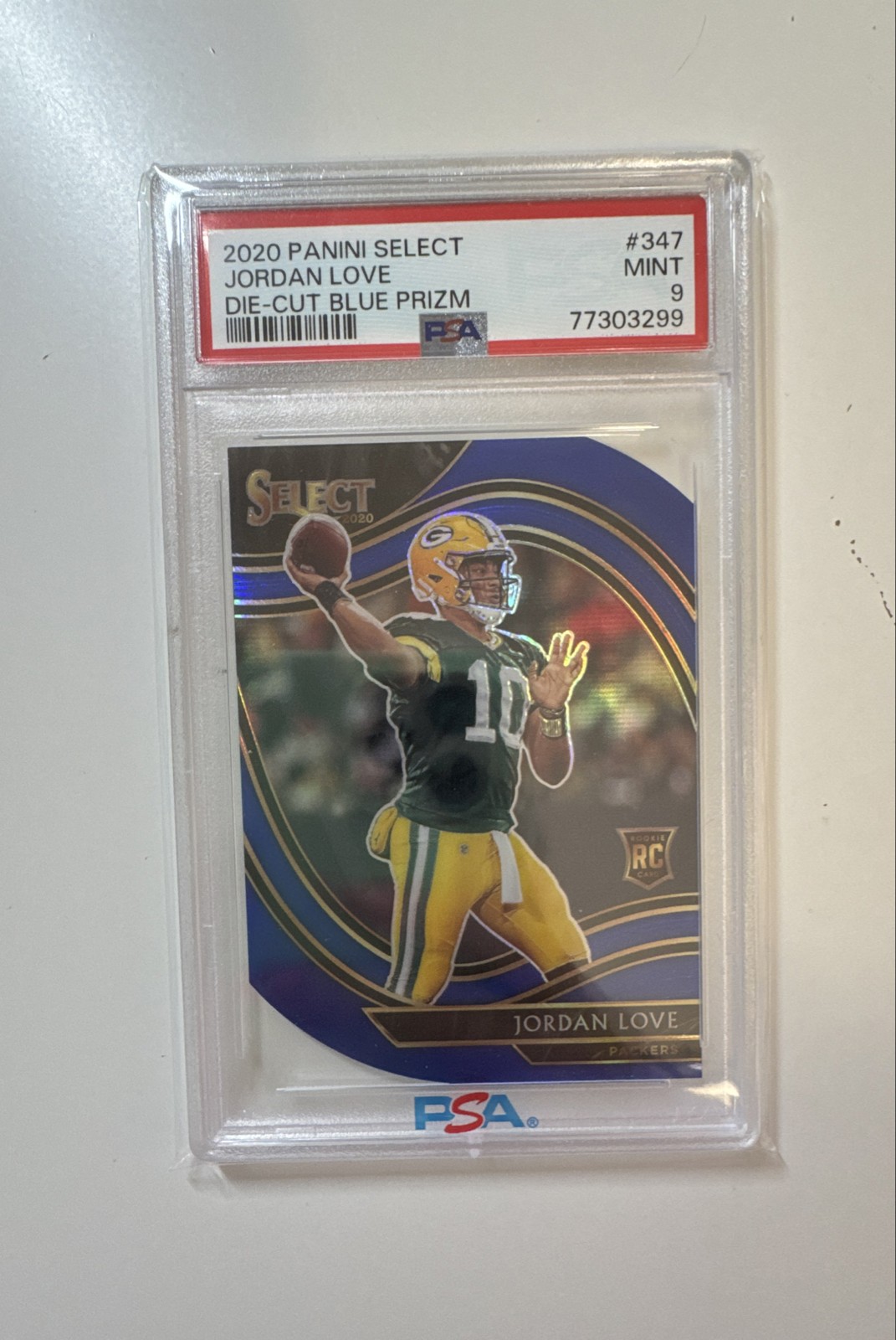 2020 Panini Select - Field Level Jordan Love #347 Blue Prizm Die-Cut (RC)