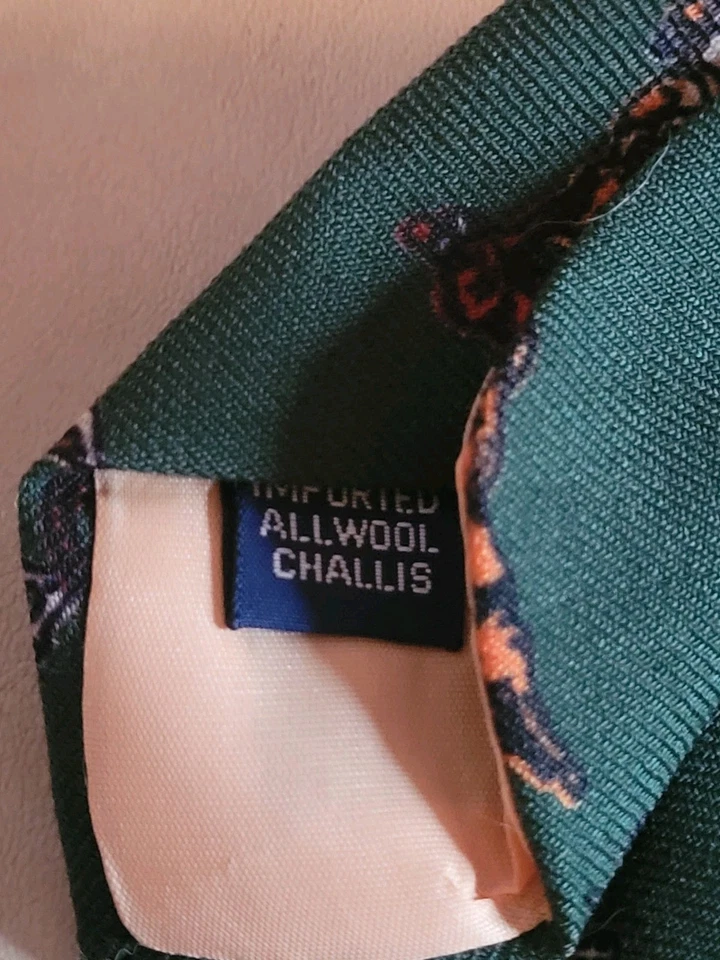 RALPH LAUREN CORBATA PARA HOMBRE INSTRUMENTO MUSICAL CABALLO TEMA VERDE 58" X 4" PIEL DE LANA Foto 4 de 4