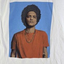Bruno Mars Official 24k Magic 2018 World Tour Concert White T-shirt Size Large