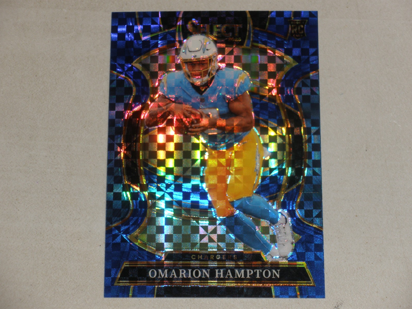 2025 Panini Select Concourse Level Blue Prizm #2 Omarion Hampton 126/249 RC