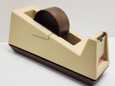 Scotch 3M C 25 Weighted Tape Dispenser Model 28000 Heavy Duty Tan Brown USA Vtg