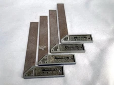 4 Vintage STANLEY Tools 8" No. 12 TRI SQUARE Lot USA Standard Metric RULER Scale