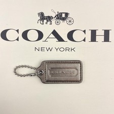 Vintage COACH Purse Hang Tag Metallic Bronze Medium 2.5" x 1.25"