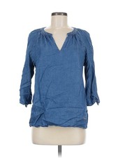 Jones New York Signature Women Blue 3/4 Sleeve T-Shirt M