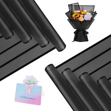 20 Sheets Flower Wrapping Paper - Waterproof Black Floral Wrapping Paper for DIY