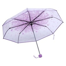 1PC Transparent Folding Umbrella Fashionable Princess Umbrella Cherry Blosso AP9