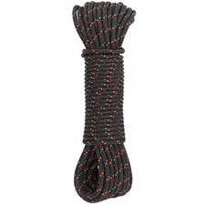 GM CLIMBING 6mm Accessory Cord Rope Double Braid CE/UIAA x 20feet, Black