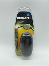 DURACELL Battery Charger 2 Rechargeable - Black  2 AA NiMH Batteries Brand New