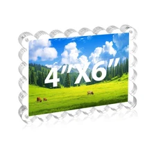 BP4U 4x6 Acrylic Picture Frames, Desktop Magnetic Double Sided Photo Frames