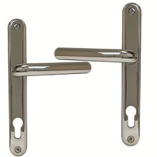 UAP Long Backplate External Door Handle, Front Door Handle - 243mm, Pair, Silver