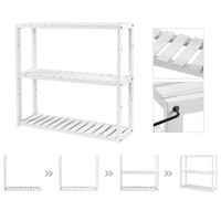 Songmics Badregal, Badezimmerregal, Bambus-Regal, Pflanzenregal Mit 3