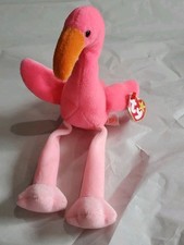 TY Beanie Baby Pinky Flamingo 1998 Retired Plush Original