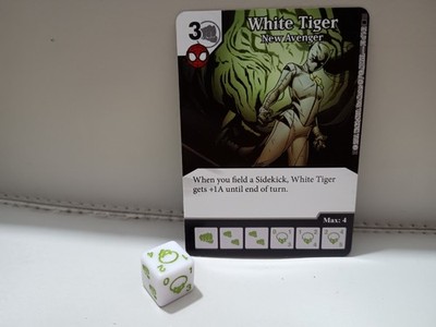 Dice Masters - The Amazing Spider-Man - White Tiger - New Avenger und Würfel