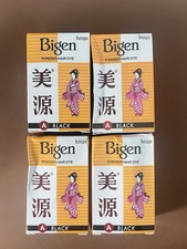 Bigen Permanent Powder Hair Color BLACK 4 Packs x 6g 