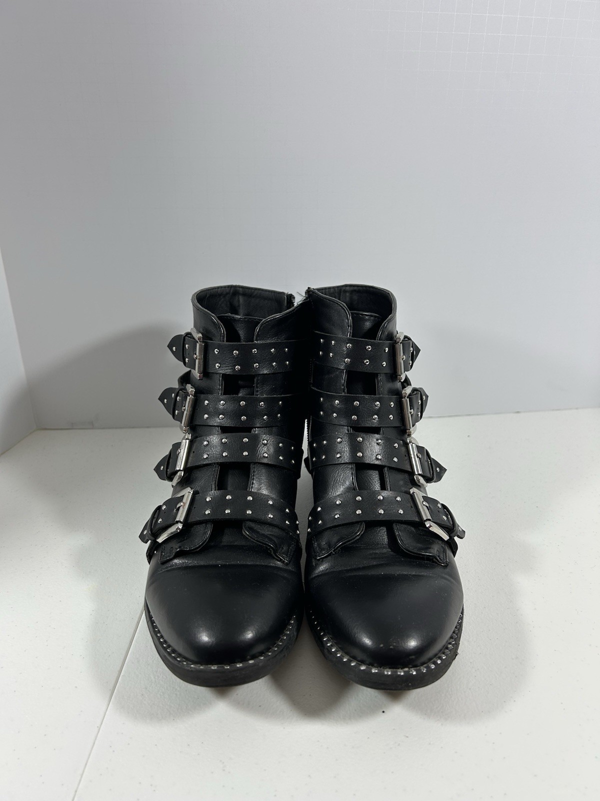 Steve Madden Women's Renal Buckle Boots With Studded Accents And Multiple Bucket