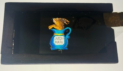 Antique Magic Lantern Slide Moving Part Trick Jugged Hare 7 x4  Late 1800s