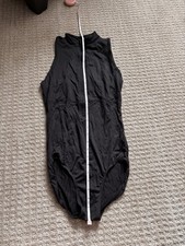 Black Sleeveless High Neck Zipper Front Women's Ballet Leotard Bodysuit