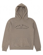 JACK WILLS Womens Salcombe Devon Graphic Hoodie Jumper UK 10 Small Grey CL11