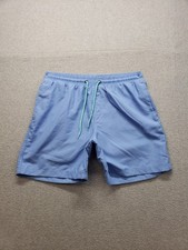 Club Room Men Swim short M Light Blue Elastic Wait Drawstring Beach Trunk